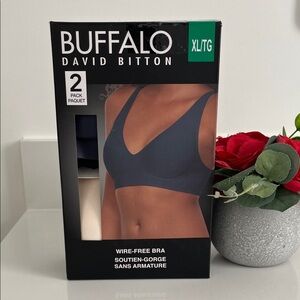 BR4- Buffalo David Bitton Wire-Free Bra 2-pack - Cream and Blue